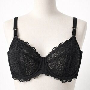 NWT Bravissimo 38F Black Lace Nursing Bra Unlined Adjustable Straps Sexy NEW